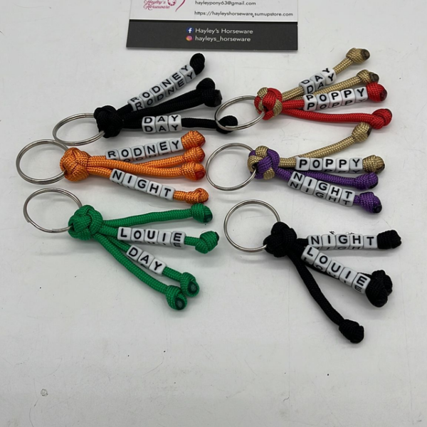 Personalised braided haynet tag for horses, handmade to order UK