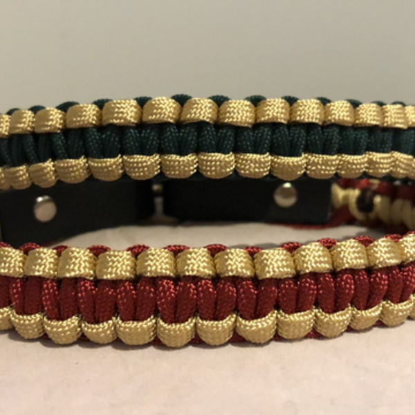 Two-tone cobra weave personalised horse headcollar, hand-braided in the UK