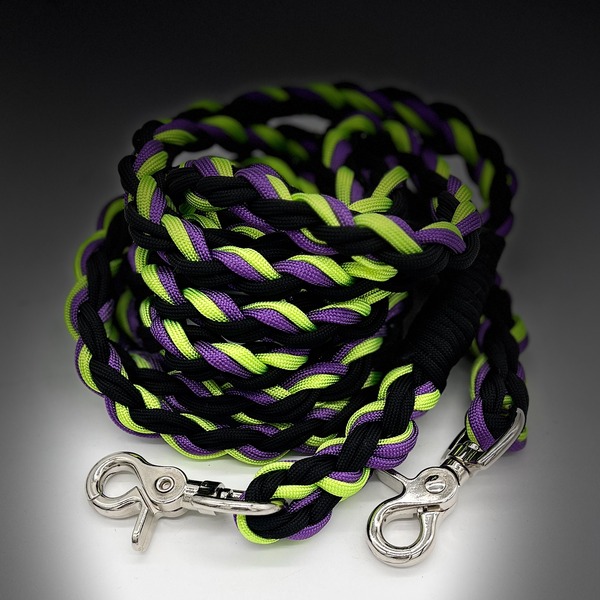 Round braid custom horse reins, personalised and handmade in the UK